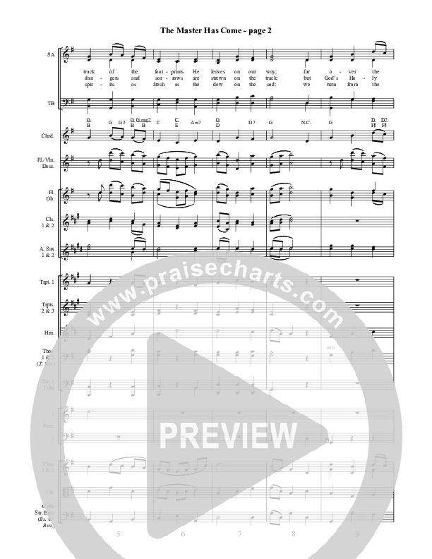 The Master Has Come Conductor's Score ()