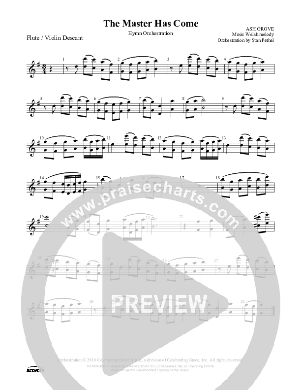 The Master Has Come Flute ()