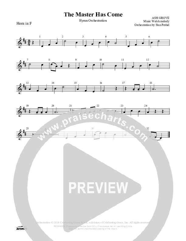 The Master Has Come French Horn ()