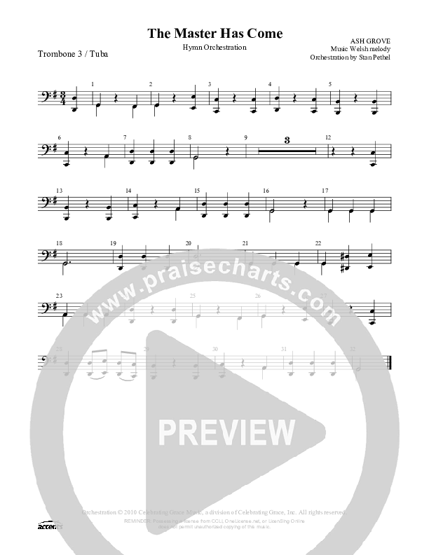 The Master Has Come Trombone 3/Tuba ()