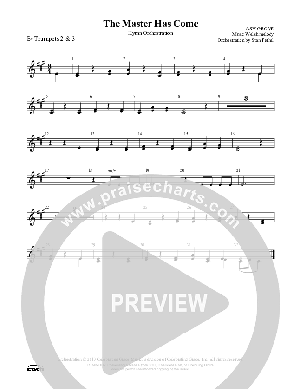 The Master Has Come Trumpet 2/3 ()