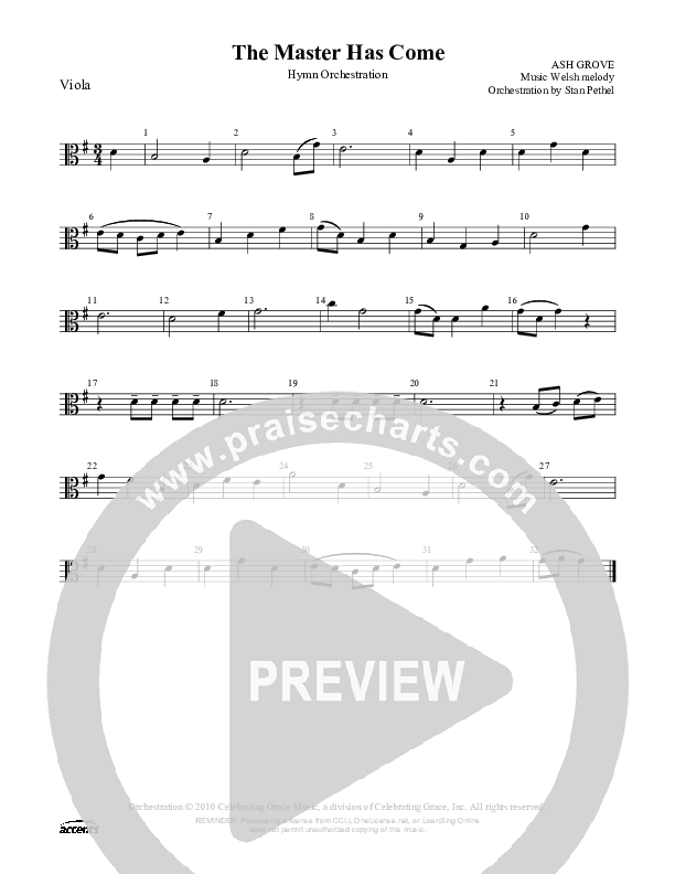 The Master Has Come Viola ()