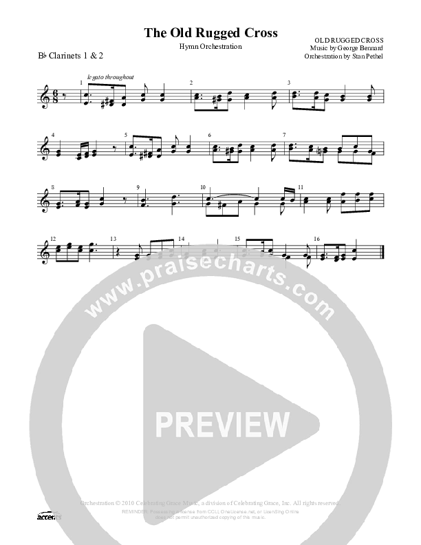 The Old Rugged Cross Clarinet 1/2 ()