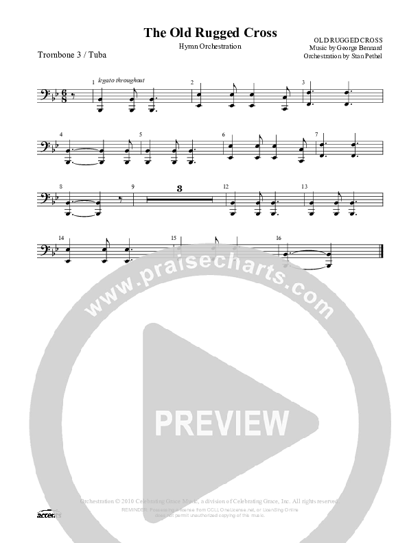 The Old Rugged Cross Trombone 3/Tuba ()