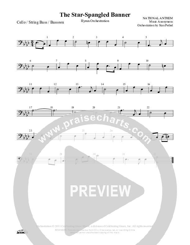 The Star-Spangled Banner  Cello/Bass ()