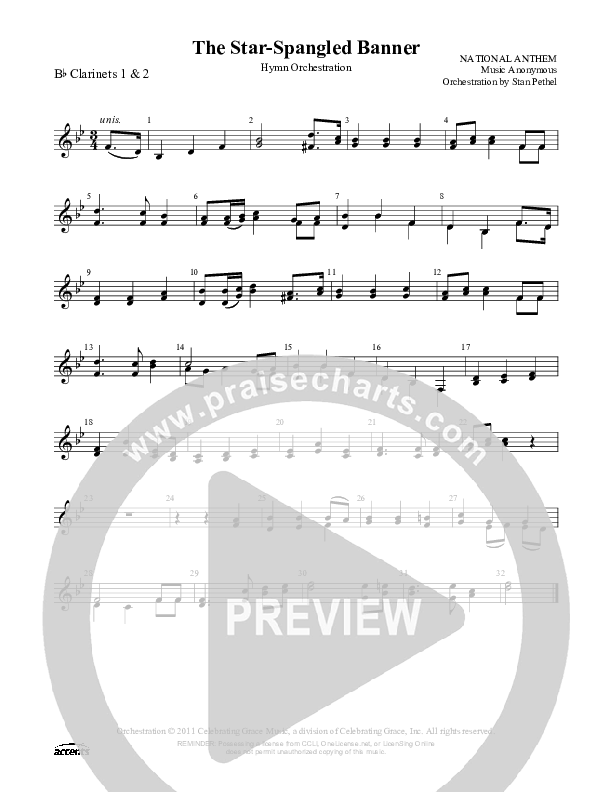The Star-Spangled Banner Clarinet 1/2 ()