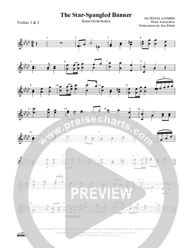 The Star-Spangled Banner  Violin 1/2 ()