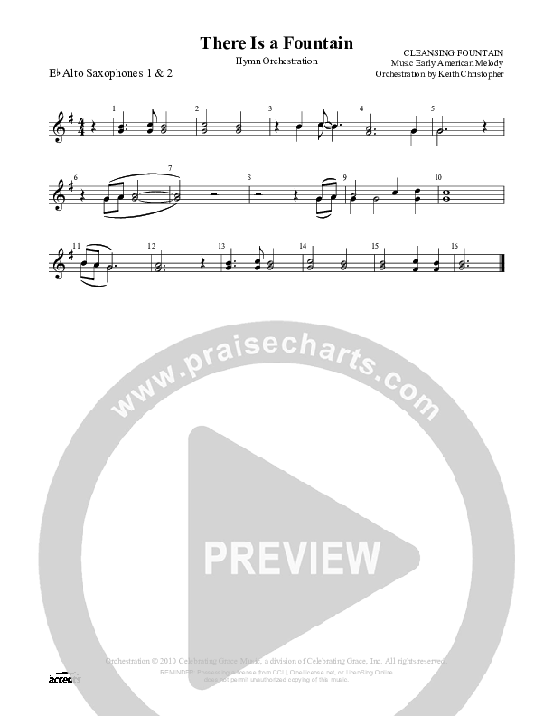 There Is A Fountain Filled With Blood Alto Sax 1/2 ()