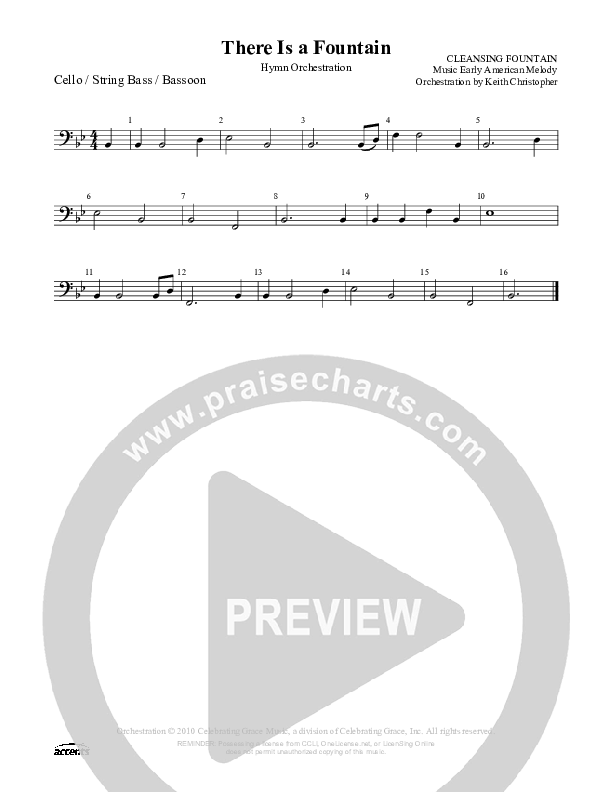 There Is A Fountain Filled With Blood Cello/Bass ()