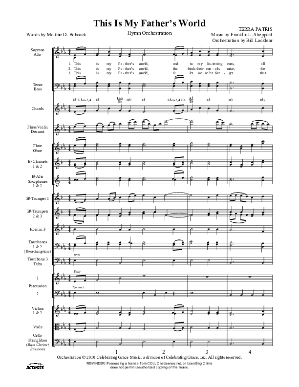 This Is My Father's World Orchestration ()