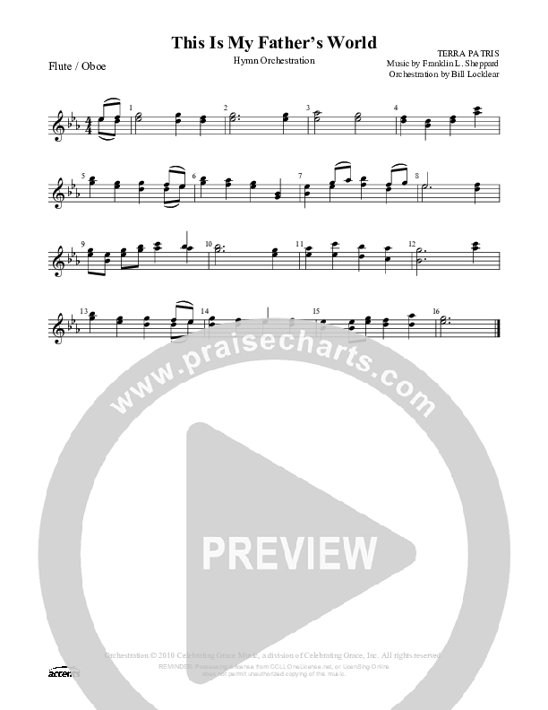 This Is My Father's World Flute/Oboe ()