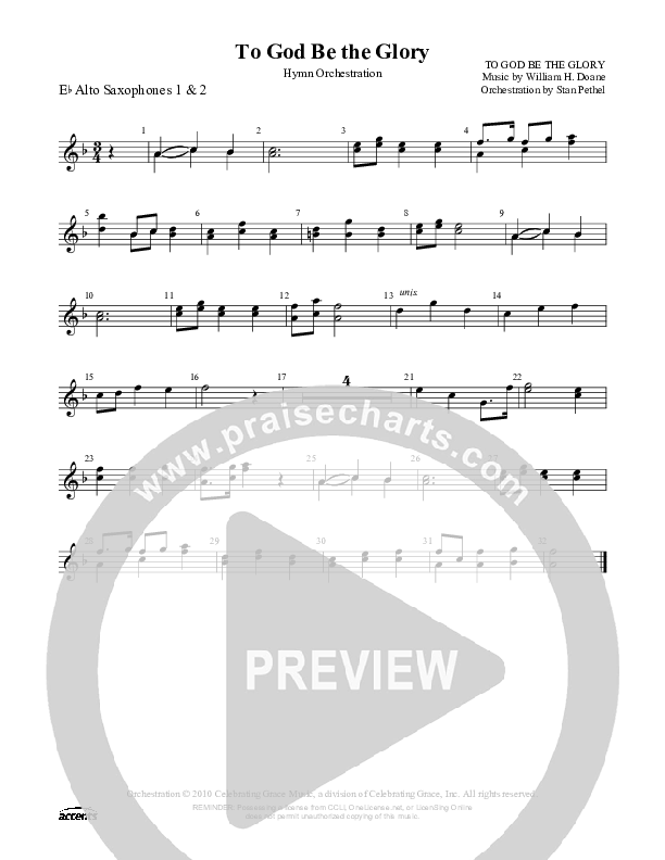 To God Be The Glory Alto Sax 1/2 ()