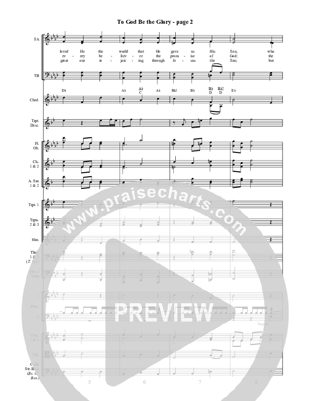 To God Be The Glory Conductor's Score ()