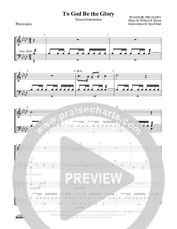 To God Be The Glory Percussion ()