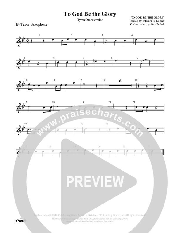To God Be The Glory Tenor Sax 2 ()