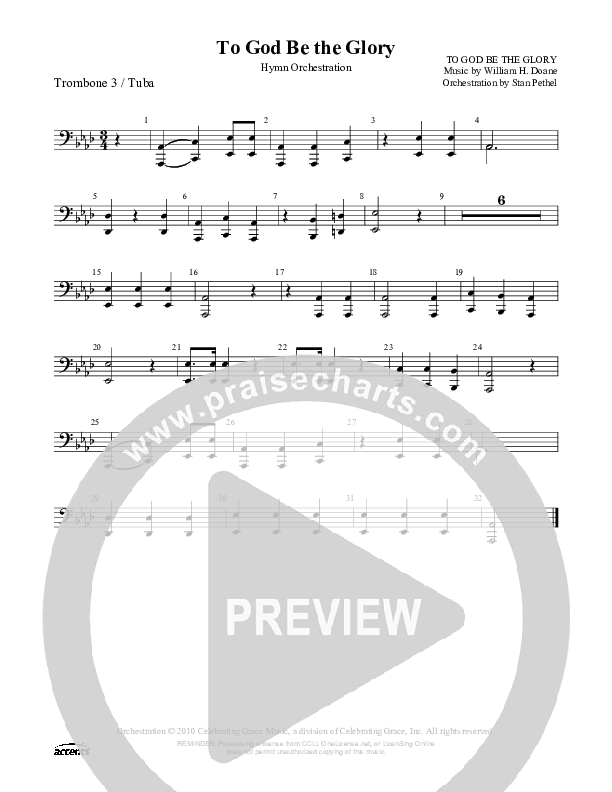 To God Be The Glory Trombone 3/Tuba ()