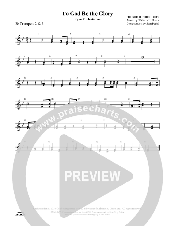 To God Be The Glory Trumpet 2/3 ()