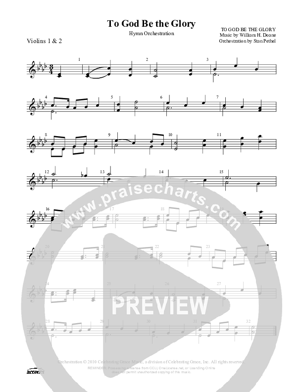 To God Be The Glory Violin 1/2 ()