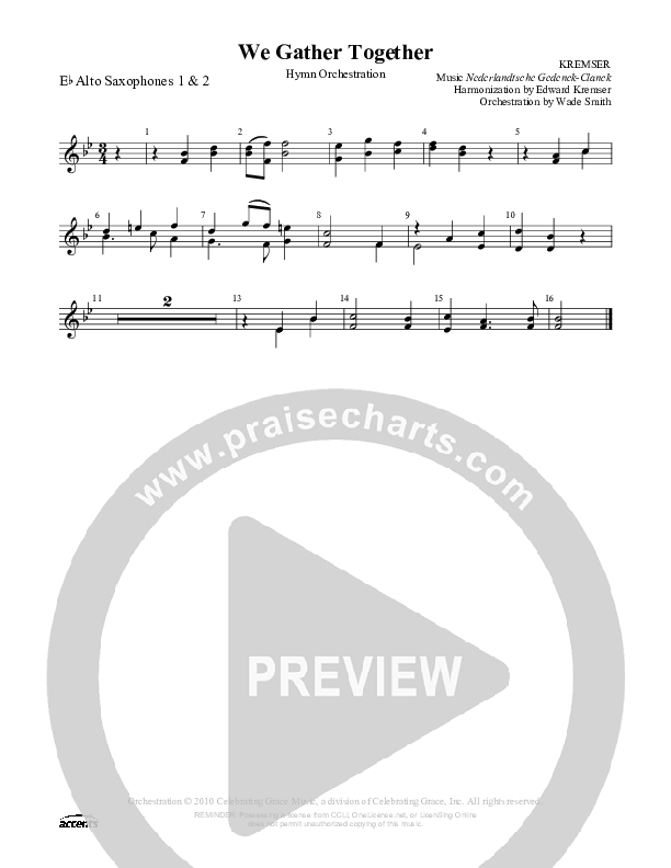We Gather Together  Alto Sax 1/2 ()