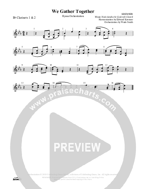 We Gather Together  Clarinet 1/2 ()