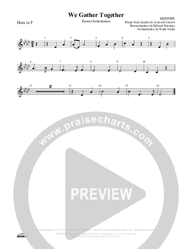 We Gather Together  French Horn ()