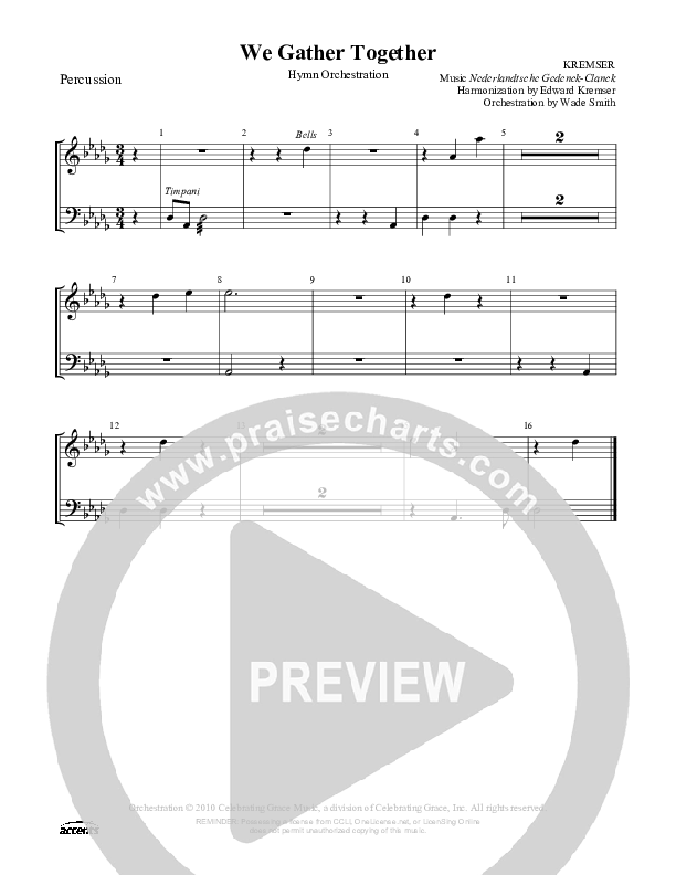 We Gather Together  Percussion ()