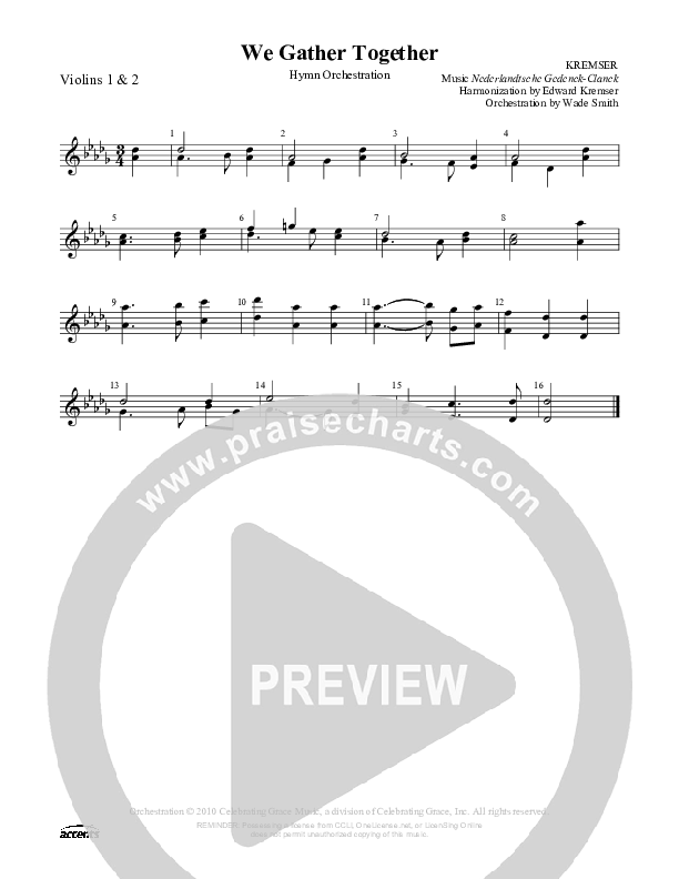 We Gather Together  Violin 1/2 ()