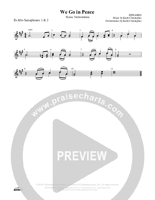 We Go In Peace Alto Sax 1/2 ()