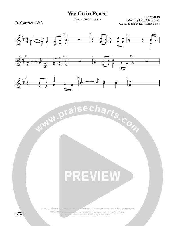 We Go In Peace Clarinet 1/2 ()