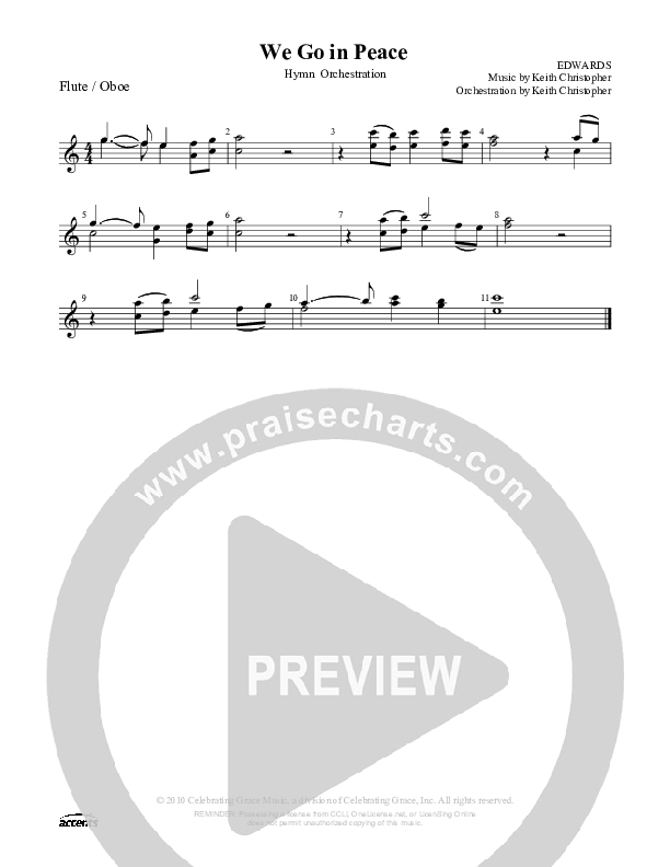 We Go In Peace Flute/Oboe ()
