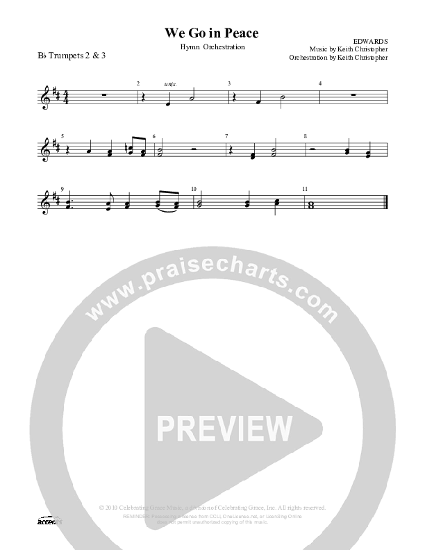 We Go In Peace Trumpet 2/3 ()