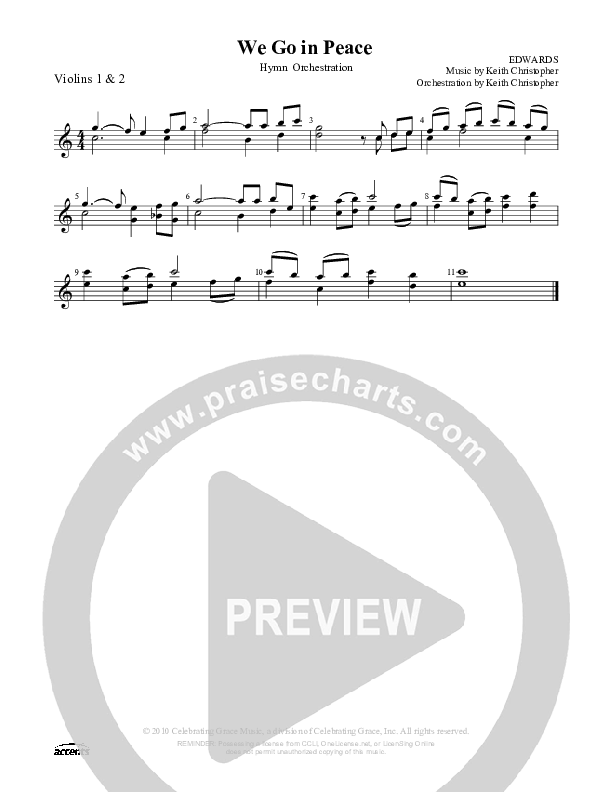 We Go In Peace Violin 1/2 ()
