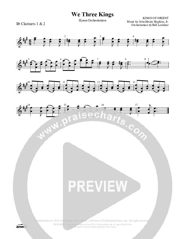 We Three Kings Clarinet 1/2 ()