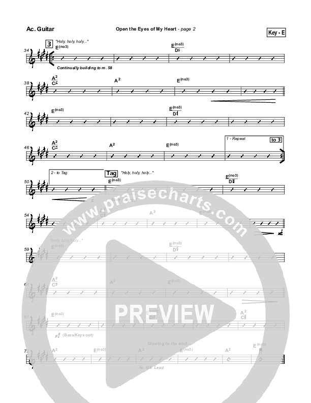 Open The Eyes Of My Heart Acoustic Guitar (Paul Baloche)