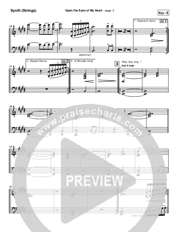 Open The Eyes Of My Heart Synth Strings (Paul Baloche)