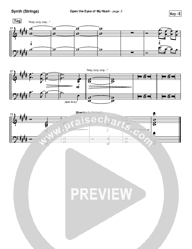 Open The Eyes Of My Heart Synth Strings (Paul Baloche)