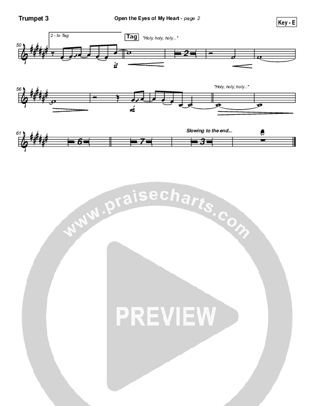 Open The Eyes Of My Heart Trumpet 3 (Paul Baloche)