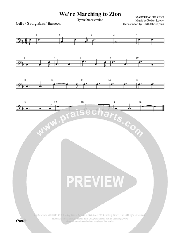 We're Marching To Zion Cello/Bass ()