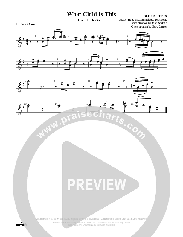 What Child Is This Flute/Oboe ()