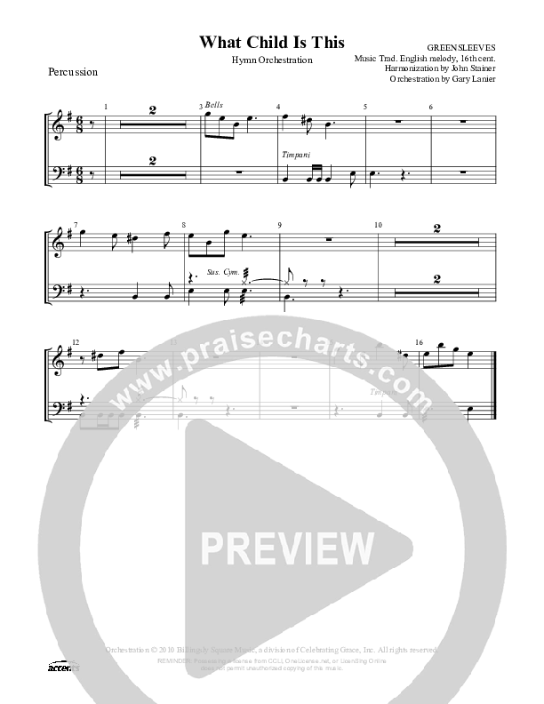 What Child Is This Percussion ()