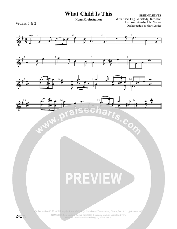 What Child Is This Violin 1/2 ()