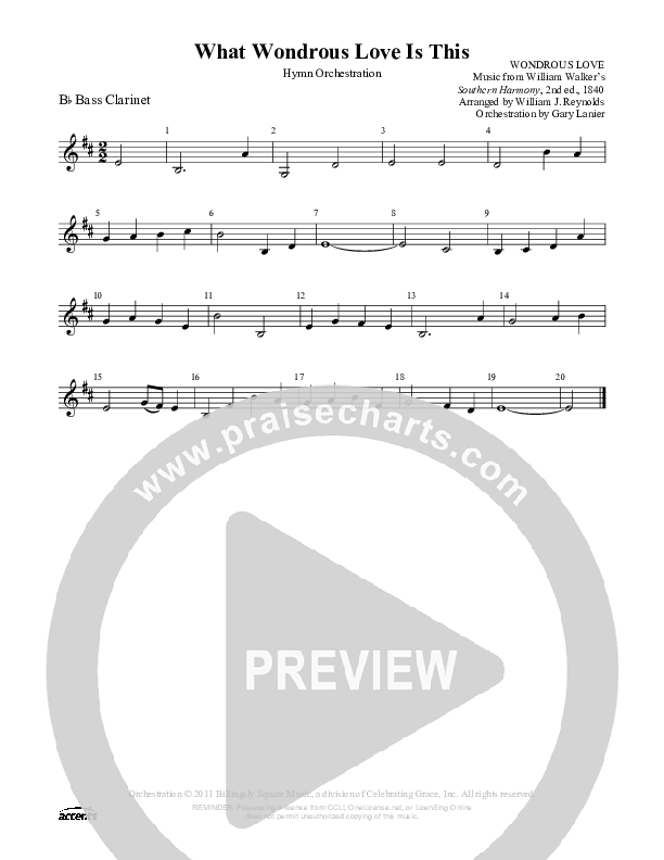 What Wondrous Love Is This Bass Clarinet ()