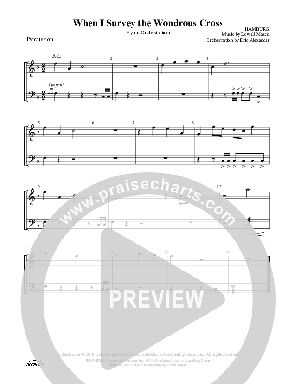 When I Survey The Wondrous Cross Percussion ()