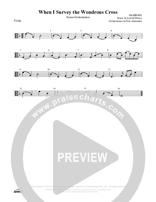 When I Survey The Wondrous Cross Viola ()