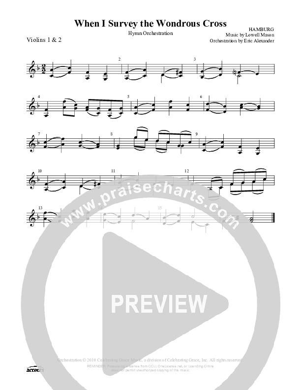 When I Survey The Wondrous Cross Violin 1/2 ()