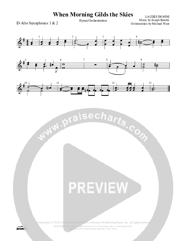 When Morning Gilds The Skies Alto Sax 1/2 ()