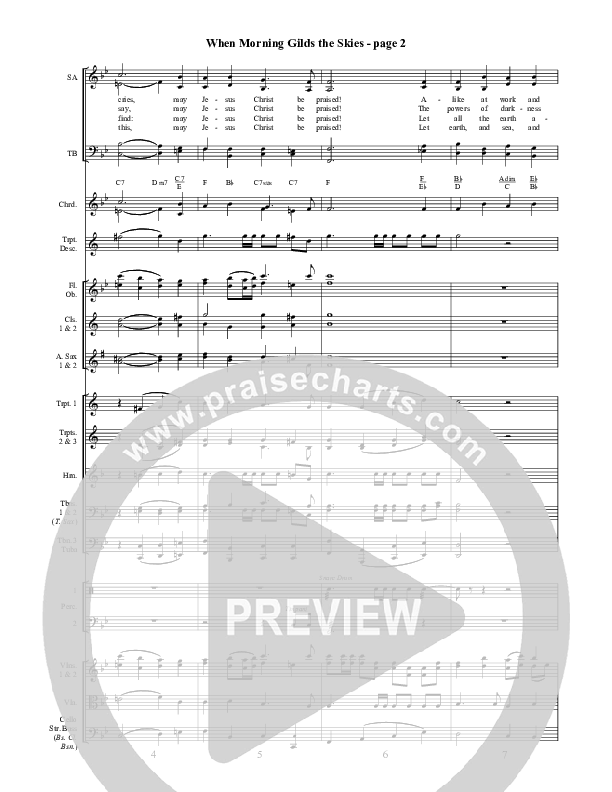 When Morning Gilds The Skies Orchestration ()