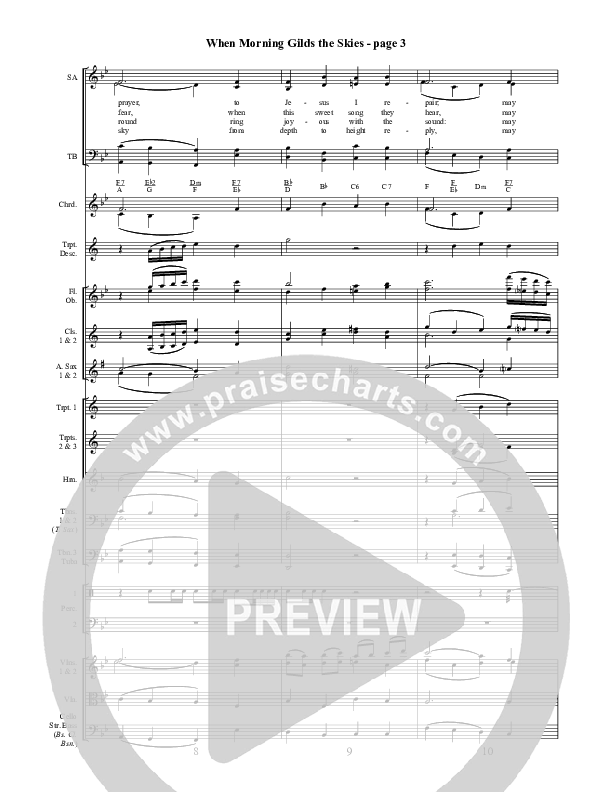 When Morning Gilds The Skies Conductor's Score ()