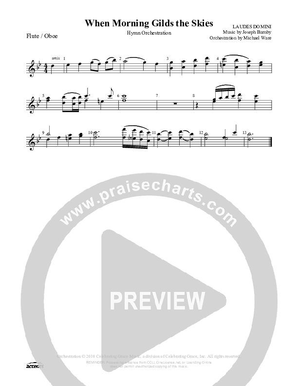 When Morning Gilds The Skies Flute/Oboe ()