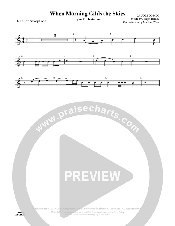 When Morning Gilds The Skies Tenor Sax 2 ()